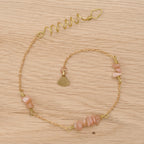 Orange Moonstone Hair Twist with Chains and Charm in Brass