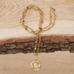 Bohemian Necklace with Wood Jasper & Brass Pendant
