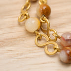 Bohemian Necklace with Wood Jasper & Brass Pendant