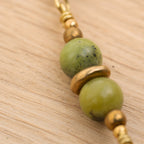 Bohemian Necklace with Chrysoprase & Brass