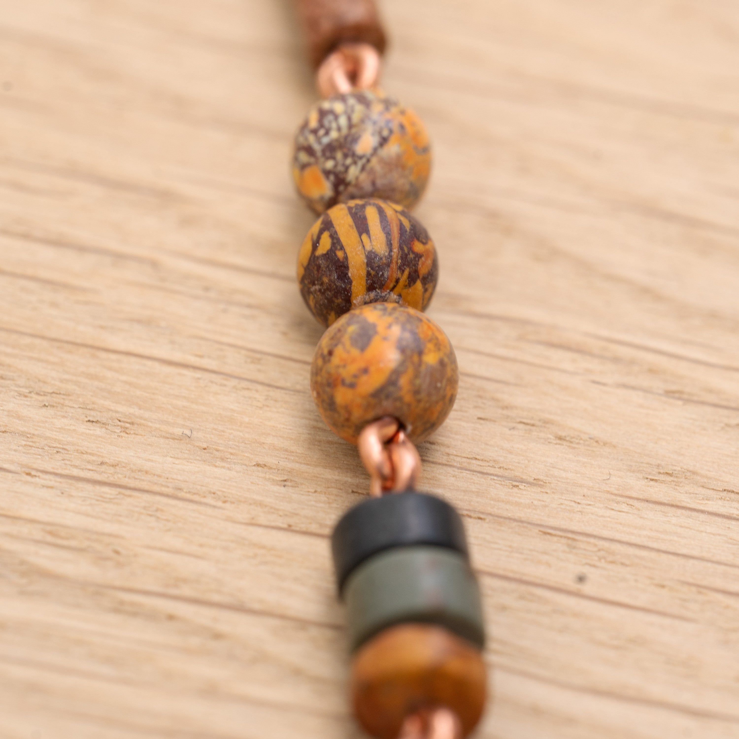 Bohemian Necklace with Mixed Jasper & Copper
