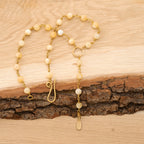 Bohemian Necklace with Yellow Calcite & Brass