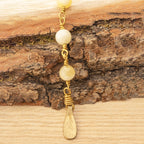 Bohemian Necklace with Yellow Calcite & Brass