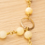 Bohemian Necklace with Yellow Calcite & Brass