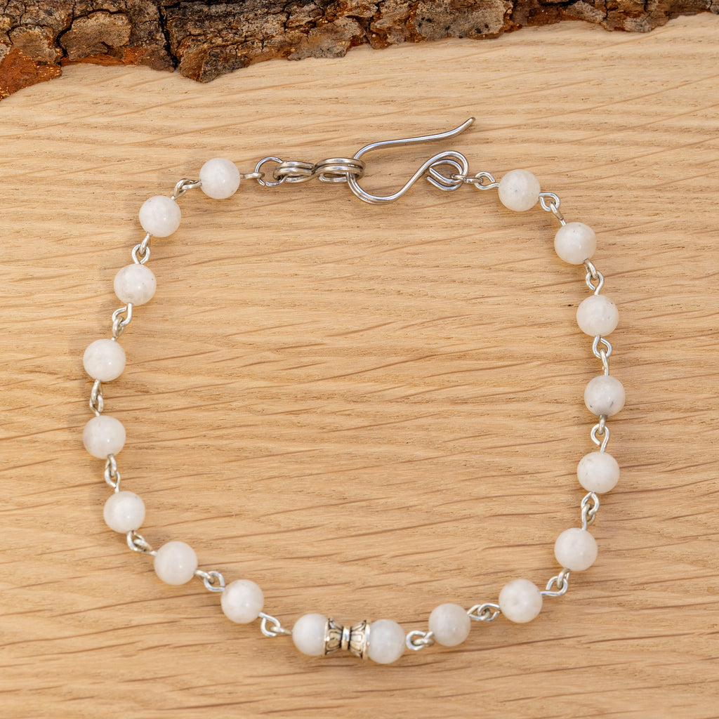 Moonstone Anklet in Stainless Steel
