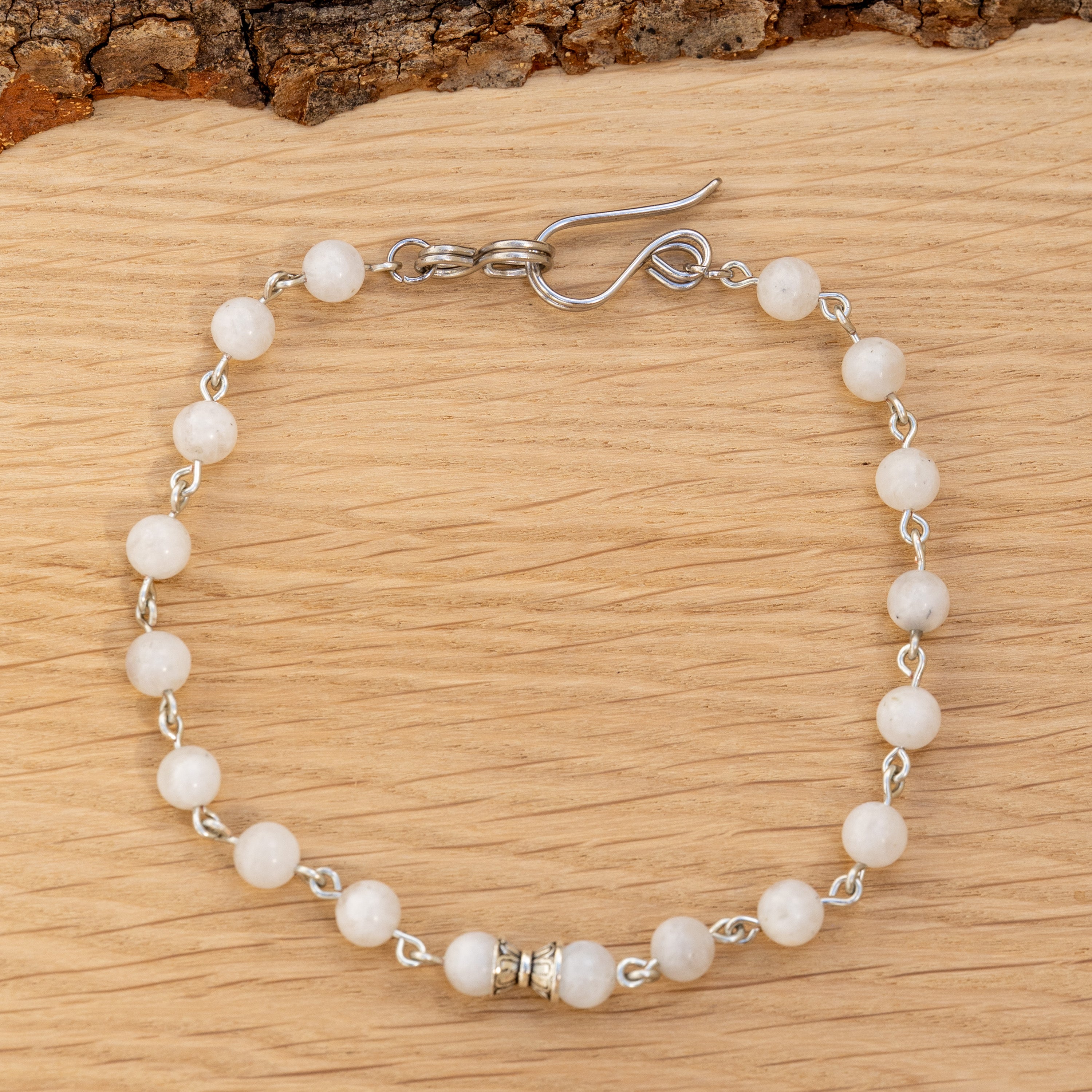Moonstone Anklet in Stainless Steel
