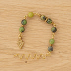 Chrysoprase Hair Twist in Brass