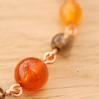Carnelian, Smoky Quartz & Picasso Jasper Hair Twist in Copper