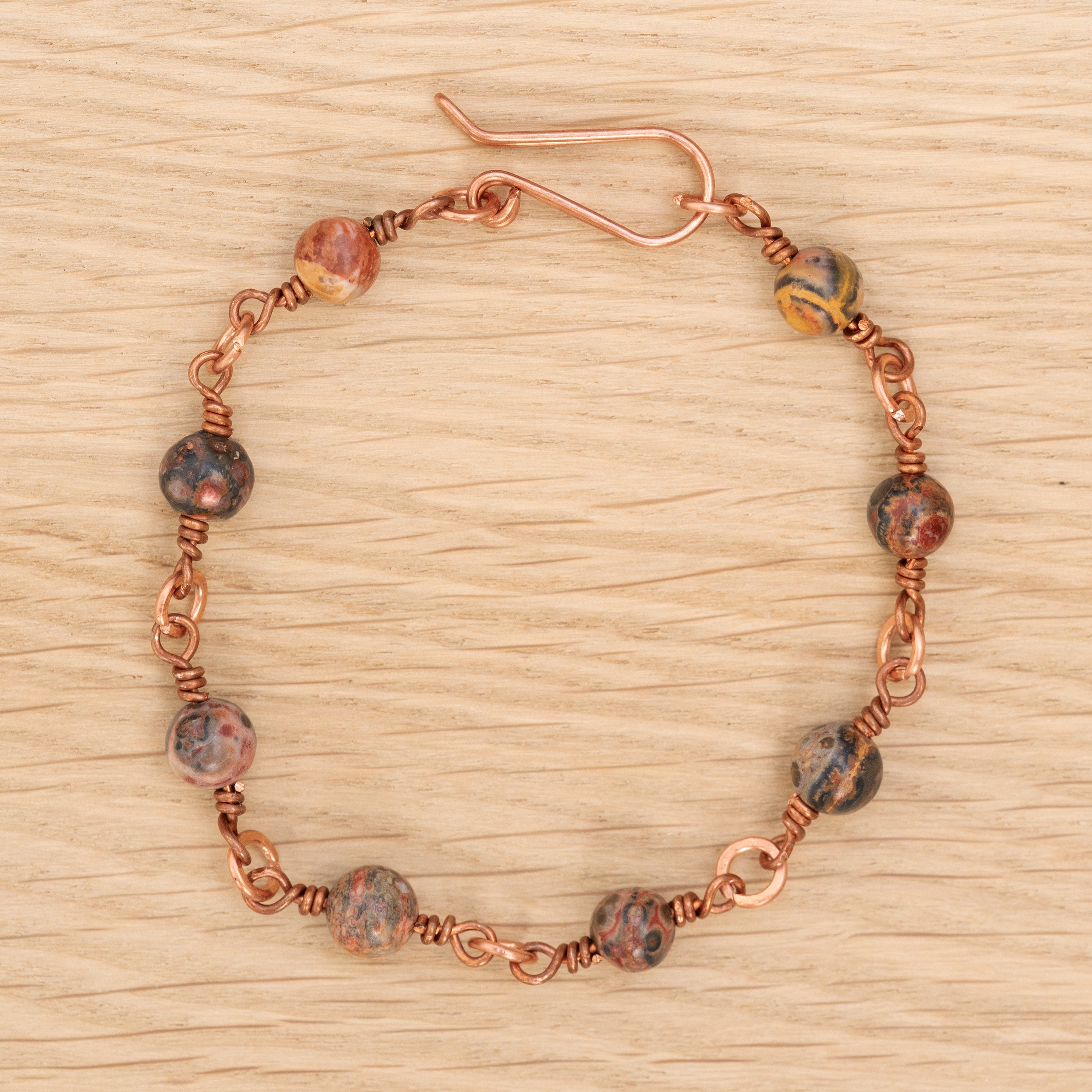 Leopard Skin Jasper Bracelet in Copper