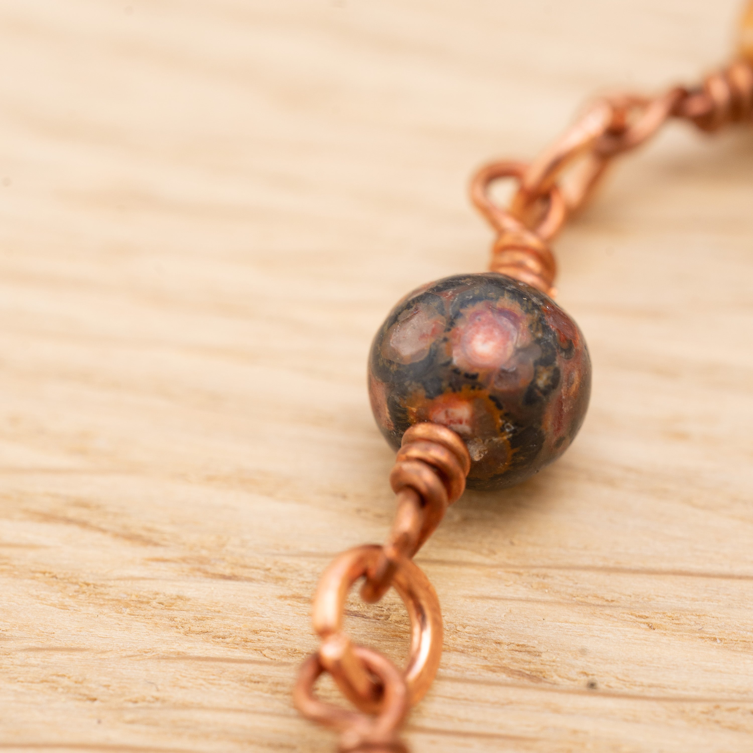 Leopard Skin Jasper Bracelet in Copper