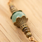 Aventurine & Landscape Jasper Hair Twist in Bronze