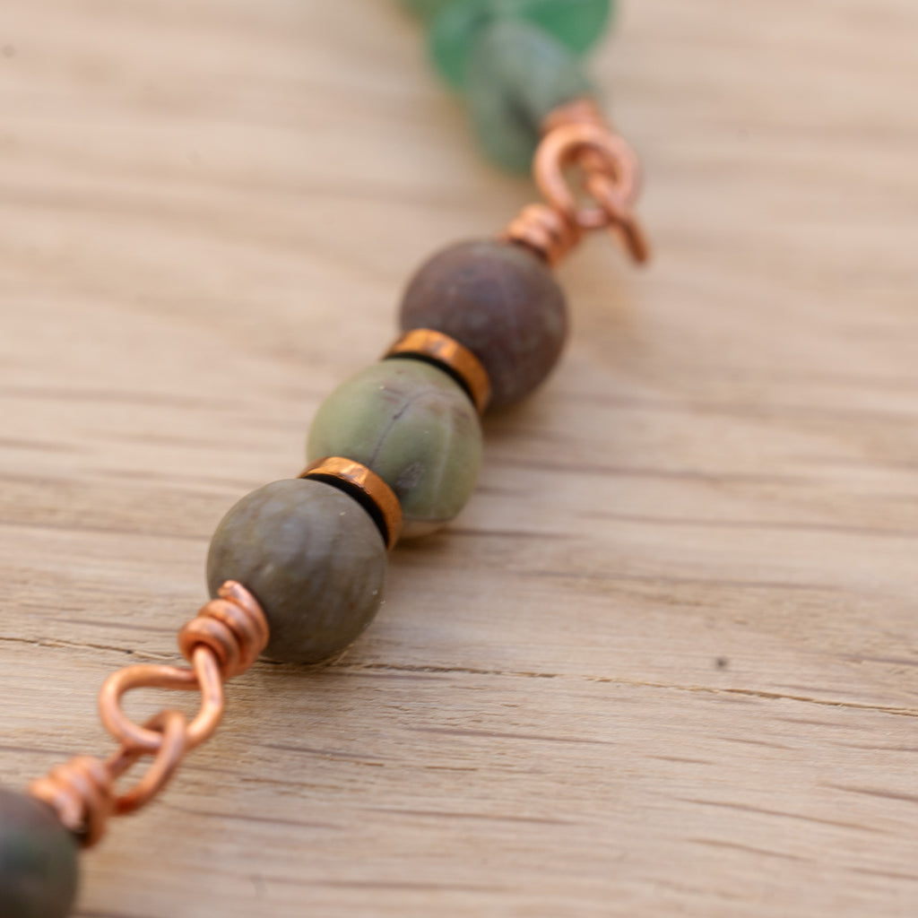 Aventurine & Gobi Desert Agate Hair Twist in Copper