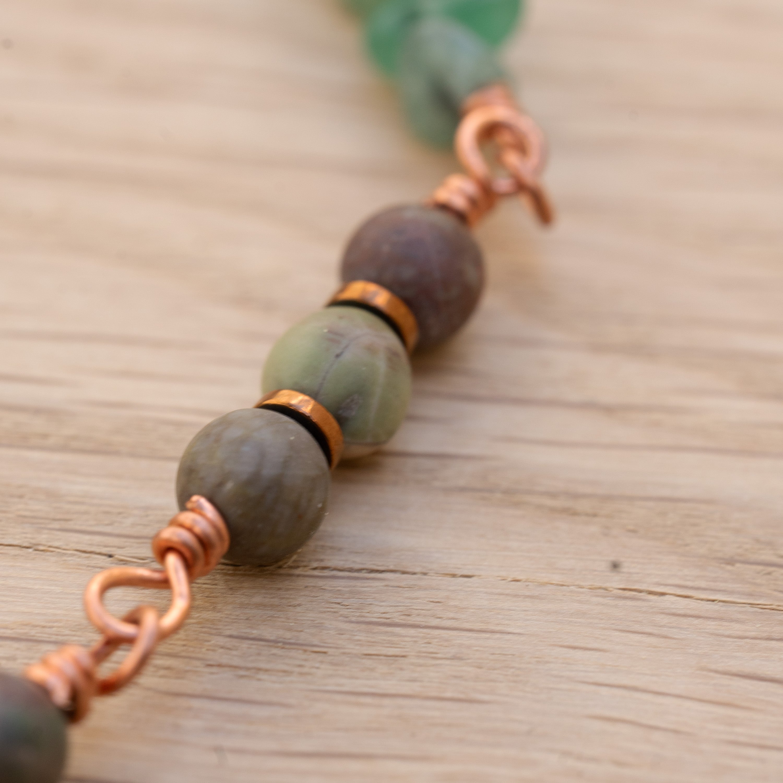 Aventurine & Gobi Desert Agate Hair Twist in Copper