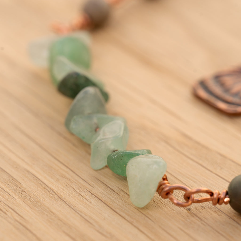 Aventurine & Gobi Desert Agate Hair Twist in Copper