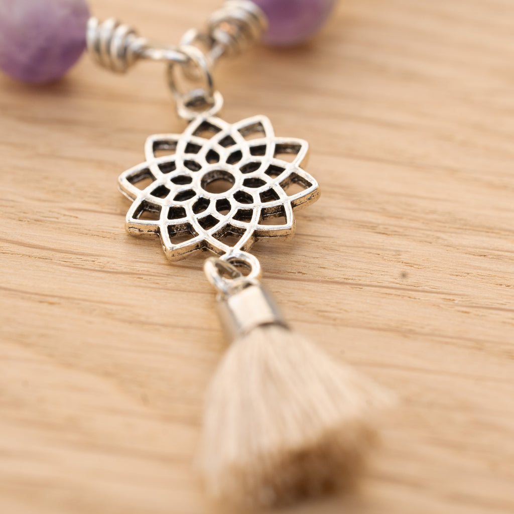 Crown Chakra Bracelet – Sahasrara in Stainless Steel with Amethyst