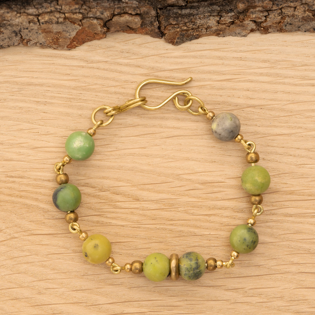Chrysoprase Bracelet in Brass
