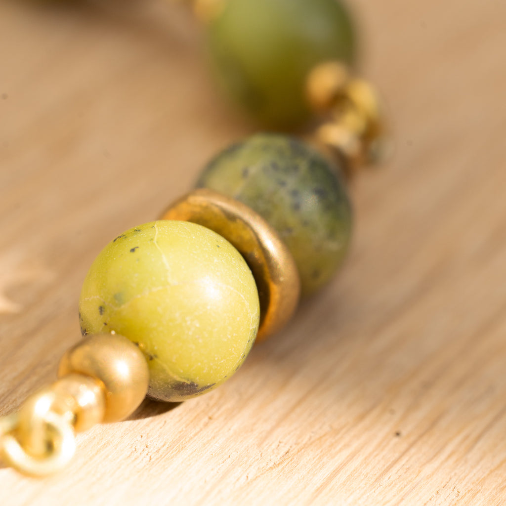 Chrysoprase Bracelet in Brass