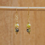 Chrysoprase Earrings in Brass