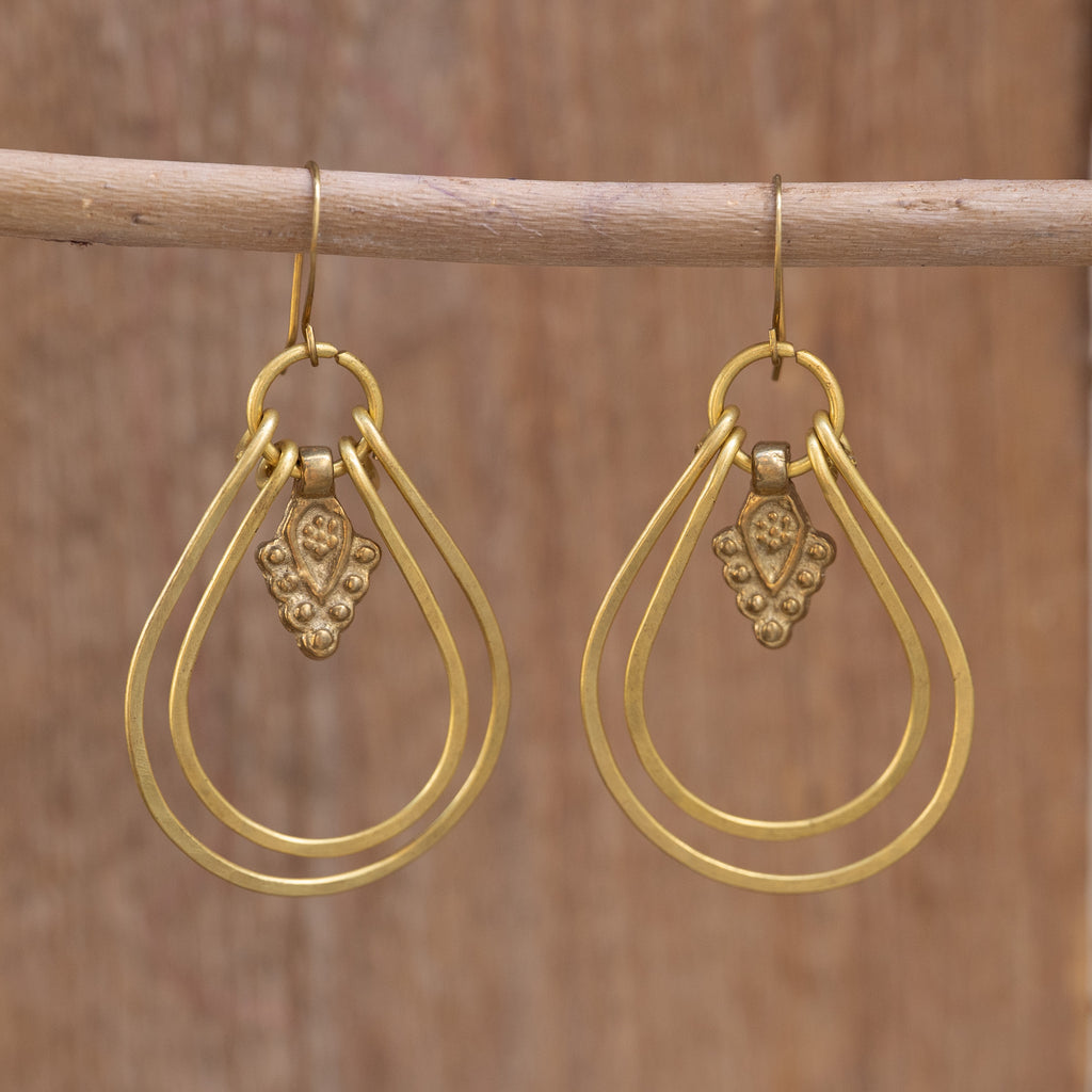 Drop Earrings in Brass