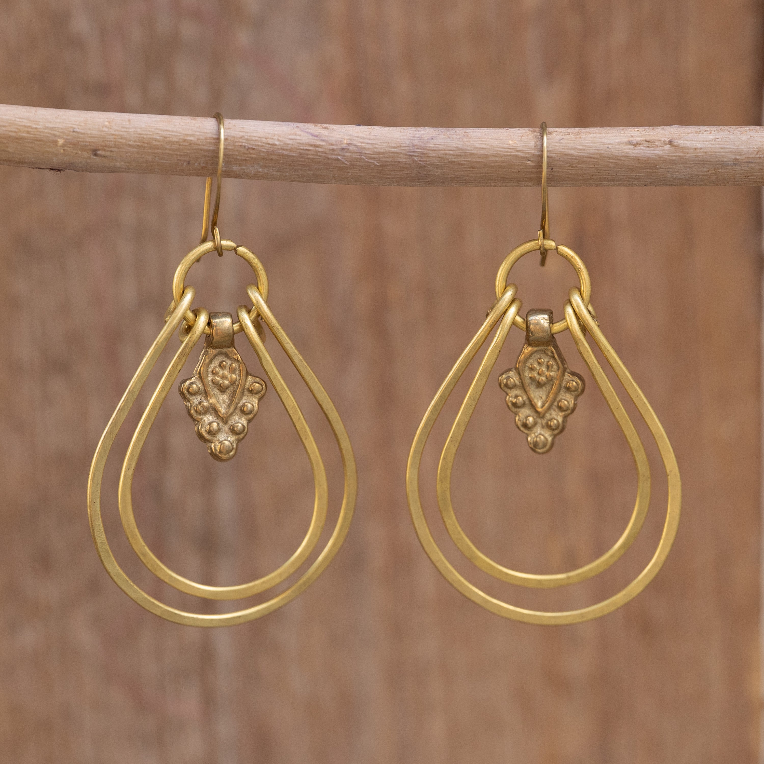 Drop Earrings in Brass