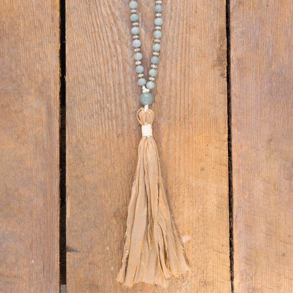 Winter Moss Mala Necklace