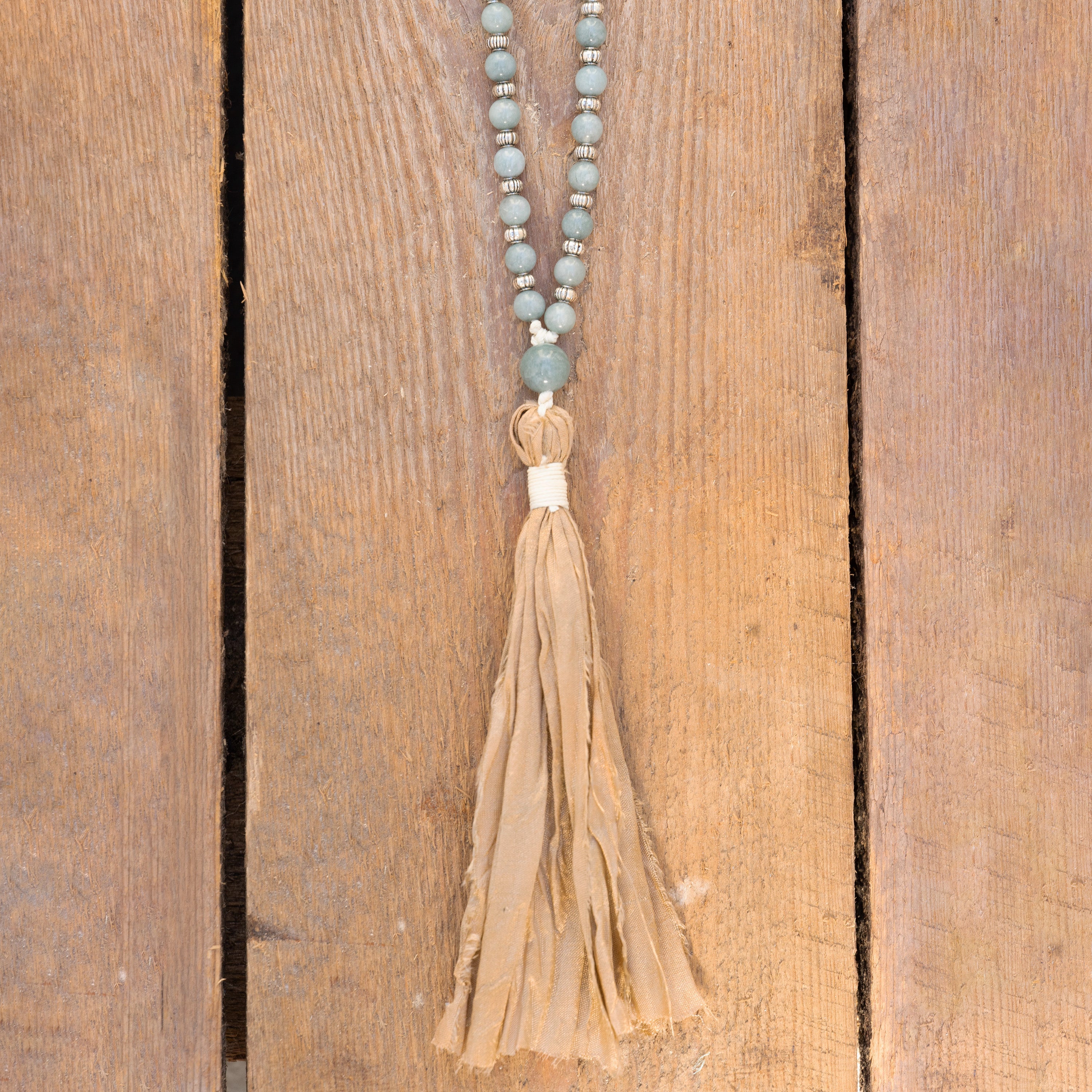Winter Moss Mala Necklace