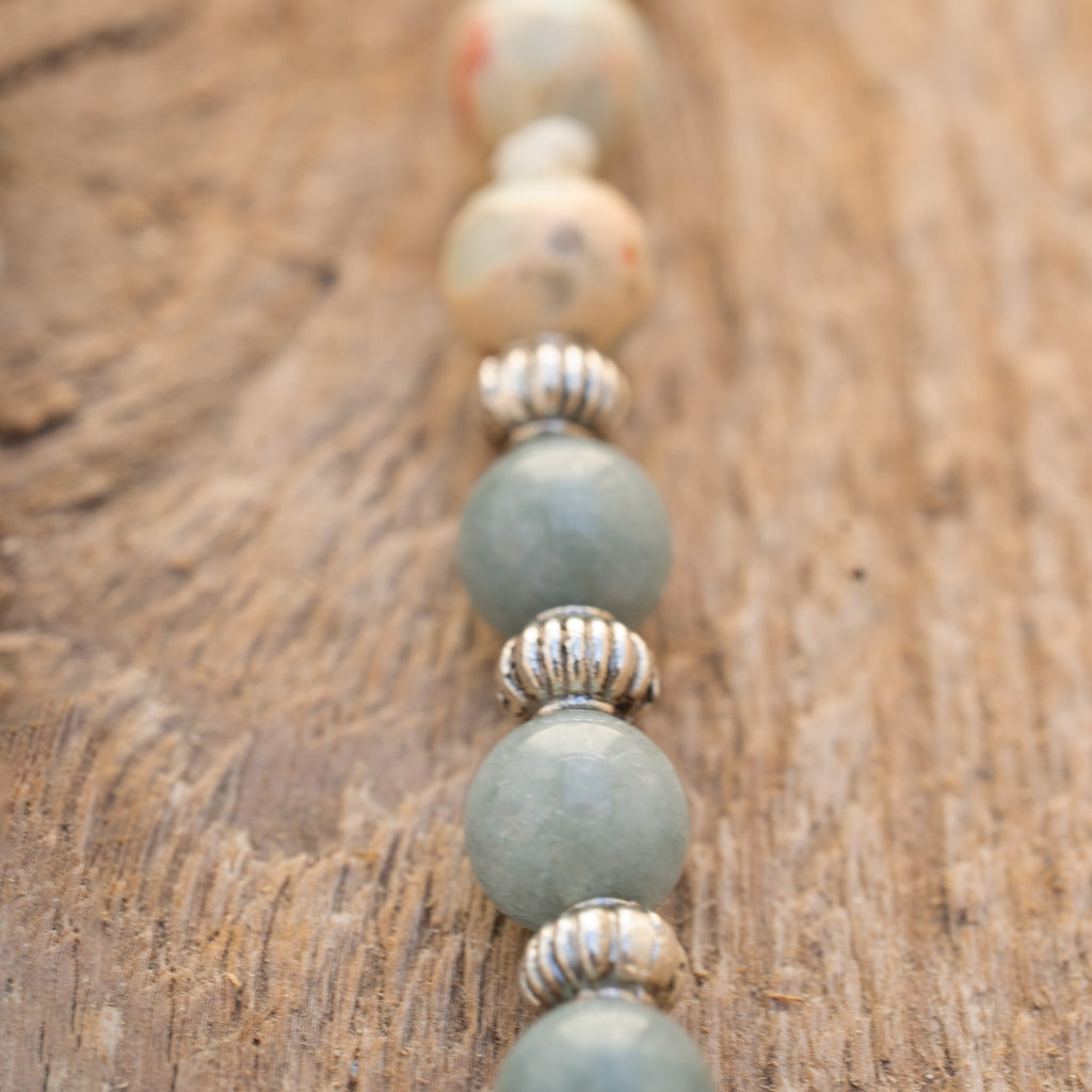 Winter Moss Mala Necklace