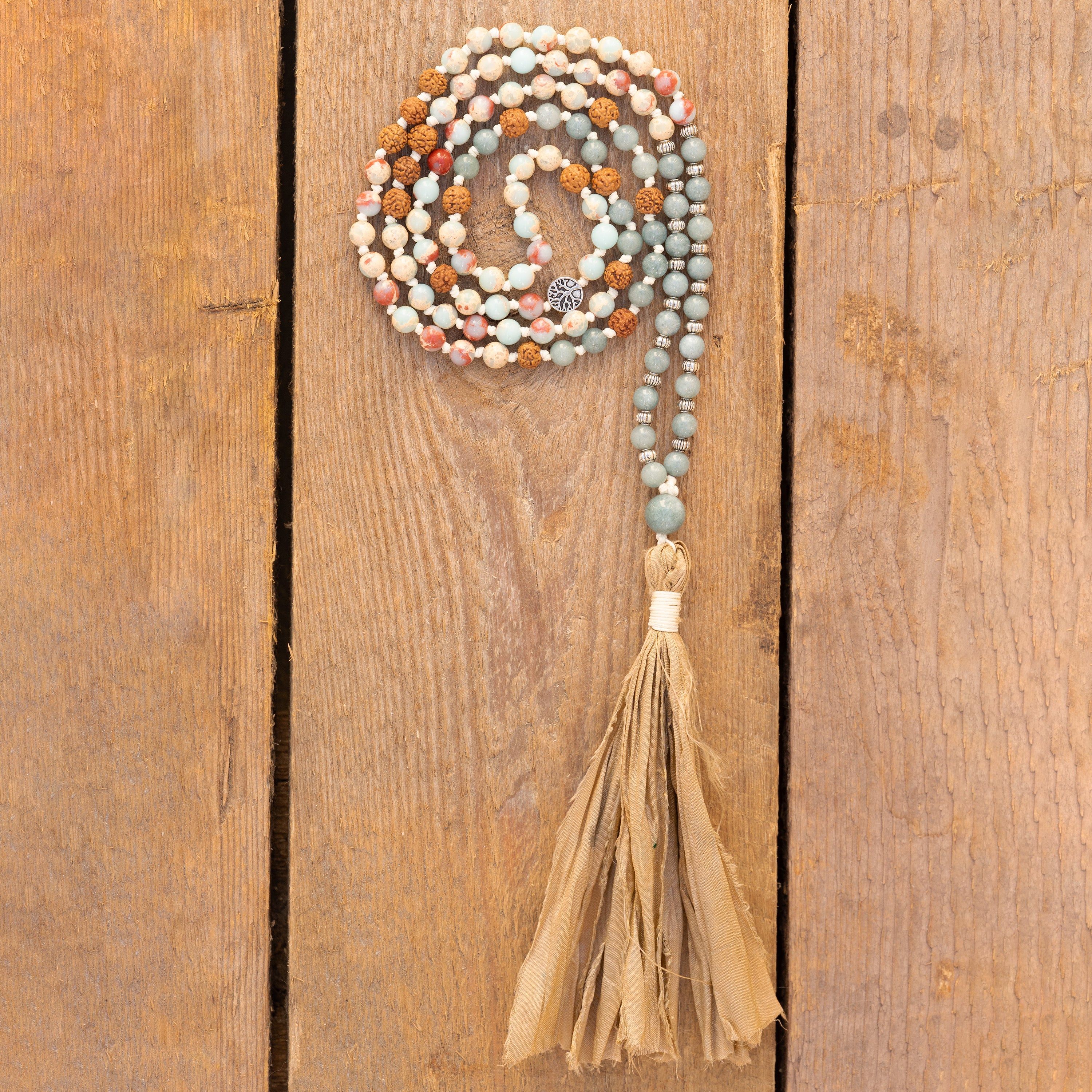 Winter Moss Mala Necklace