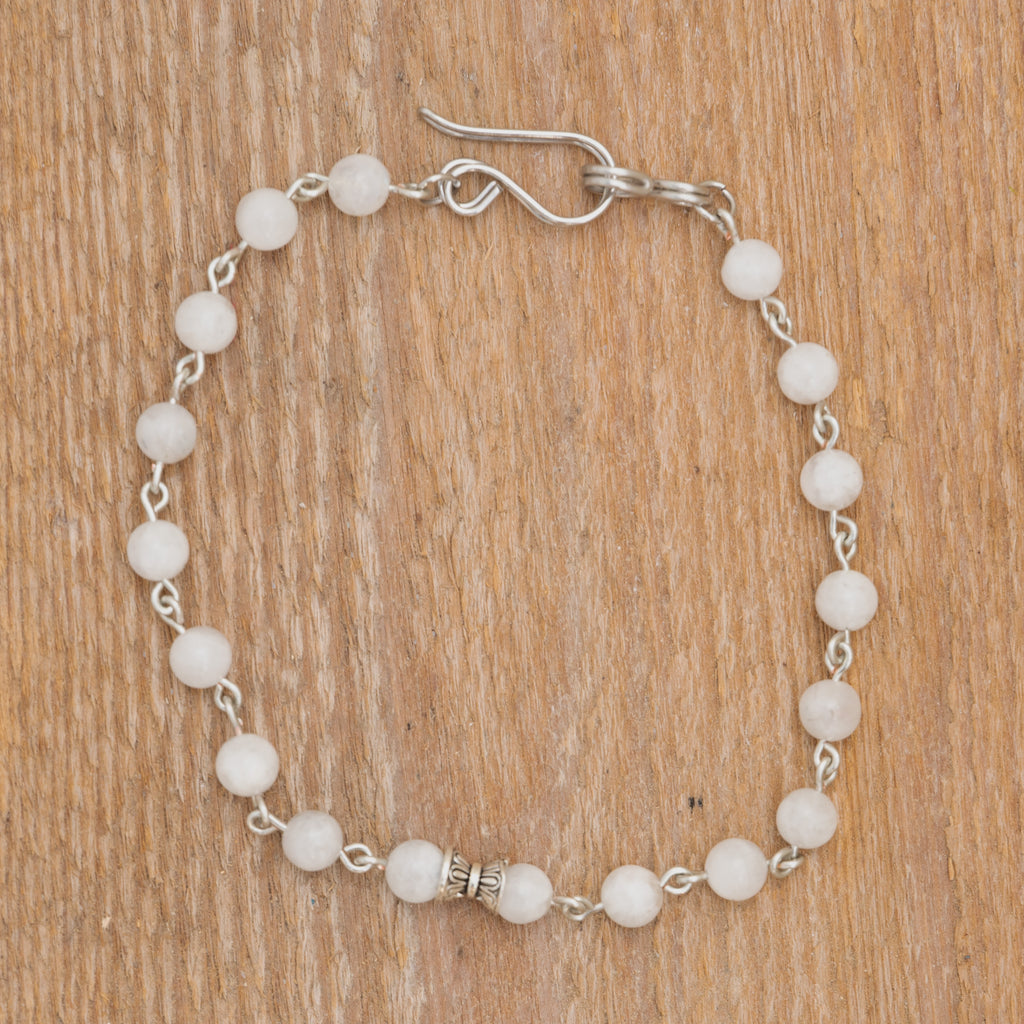 Moonstone Anklet in Stainless Steel