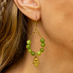 Peridot Protection Earrings in Brass