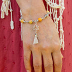 Sacral Chakra Bracelet – Svadhisthana in Stainless Steel with Orange Jasper