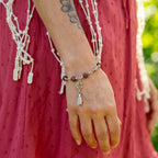 Root Chakra Bracelet – Muladhara in Stainless Steel with Red Sesame Jasper