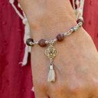 Root Chakra Bracelet – Muladhara in Stainless Steel with Red Sesame Jasper