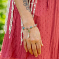 Throat Chakra Bracelet – Vishuddha in Stainless Steel with Blue Calsilica Jasper