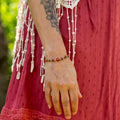 Carnelian, Smoky Quarts & Picasso Jasper Bracelet in Copper