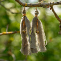 Fabric Fringe Earrings in Bronze