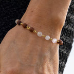 Violet Jade & Rudraksha Bracelet in Brass