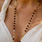 Citrine & Rudraksha Necklace in Brass