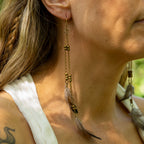 Flowing Feather Earrings in Bronze