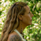 Flowing Feather Earrings in Bronze