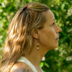 Amazonite & Elephant Skin Jasper Earrings in Copper