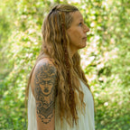 Suede Leather Earthy Hair Twist with Brass Details