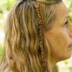Suede Leather Earthy Hair Twist with Brass Details