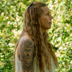 Suede Leather Earthy Hair Twist with Bronze Details