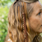 Suede Leather Earthy Hair Twist with Copper Details