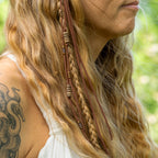 Suede Leather Earthy Hair Twist with Copper Details