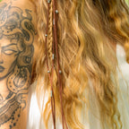 Suede Leather Earthy Hair Twist with Stainless Steel Details