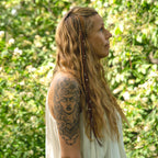 Suede Leather Earthy Hair Twist with Stainless Steel Details