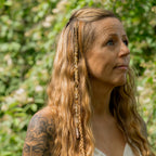 Citrine & Picture Jasper Hair Twist in Brass