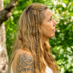 Amethyst & Rudraksha Hair Twist in Stainless Steel